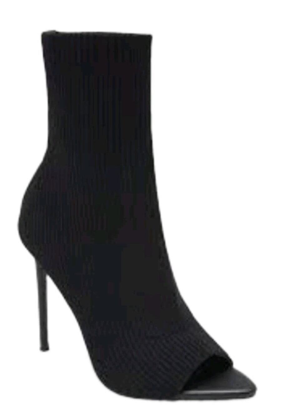 Steve Madden Black Knit Peep Toe Sock Bootie Womens 7 High Heel Shoes Stretch